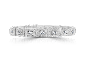 ROSE CUT DIAMOND STRETCH BRACELET IN 18K